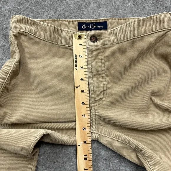 Earl Jean Corduroy Pants Womens Size 2 Beige Buff Stretch Straight Y2K 90s - Picture 7 of 9